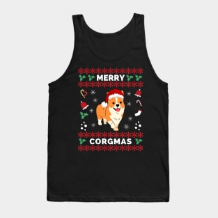 Corgi Dog Merry Corgmas Santa Corgi Ugly Christmas Sweater - Corgi Ugly Christmas Sweater Merry Corgmas Santa Corgi - Christmas Corgi Merry Corgmas Tank Top